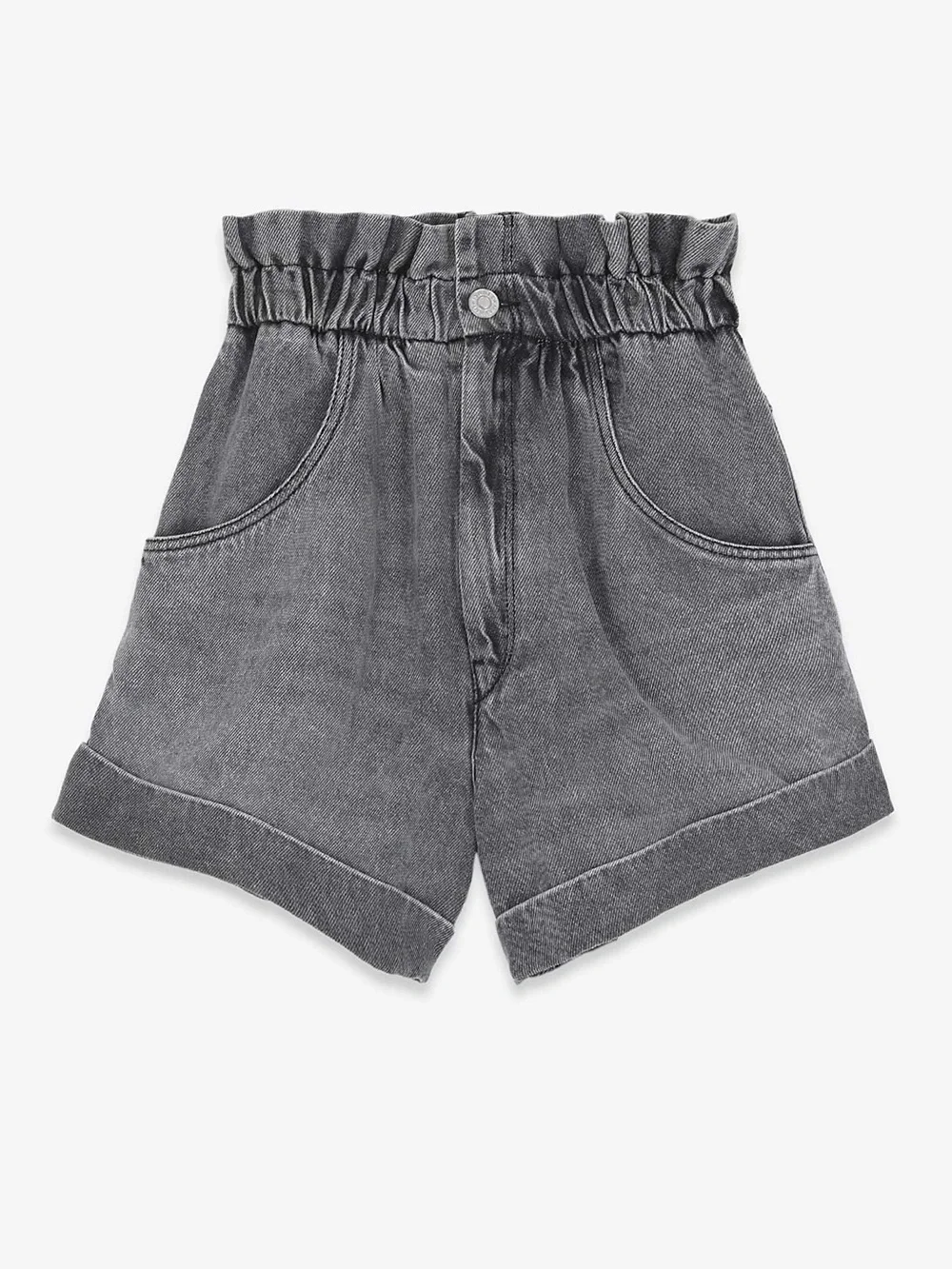 isabel marant Étoile Itea denim High-Rise Washed Gray Paperbag Shorts size34 us2